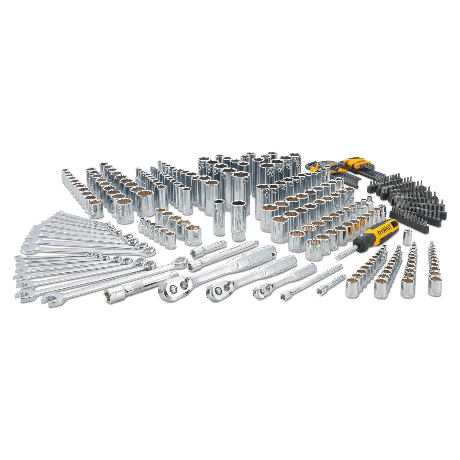 Mechanics Tool Set, 1/4", 3/8", 1/2" Drive Tools and Combo Wrenches, 341 Piece (DWMT45341)