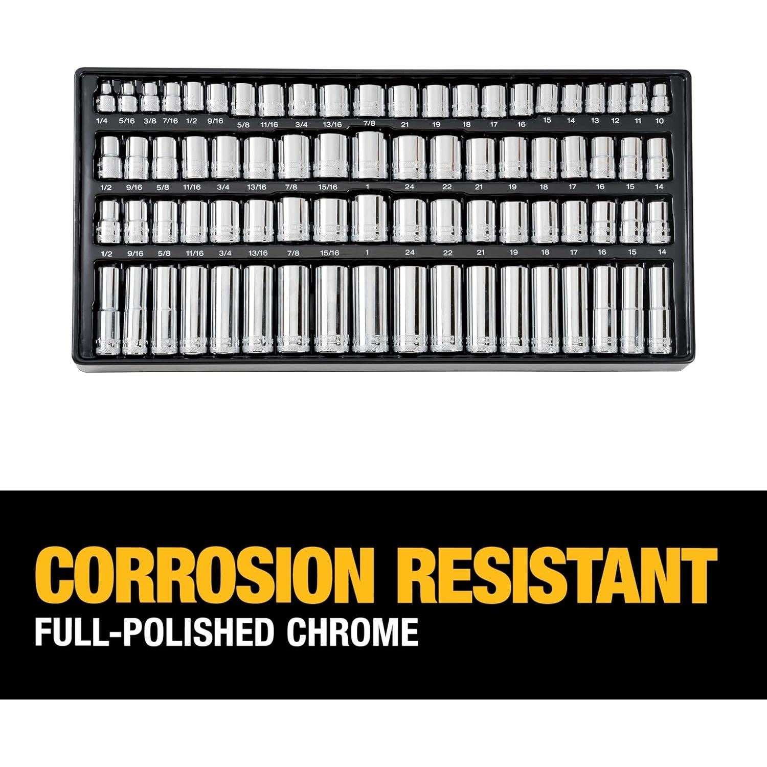 Mechanics Tool Set, 1/4", 3/8", 1/2" Drive Tools and Combo Wrenches, 341 Piece (DWMT45341)