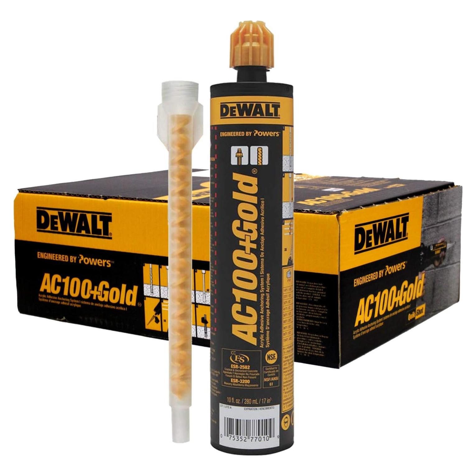 Adhesivo Epóxico Dewalt AC100+ Gold 284 ml (Caja de 12)
