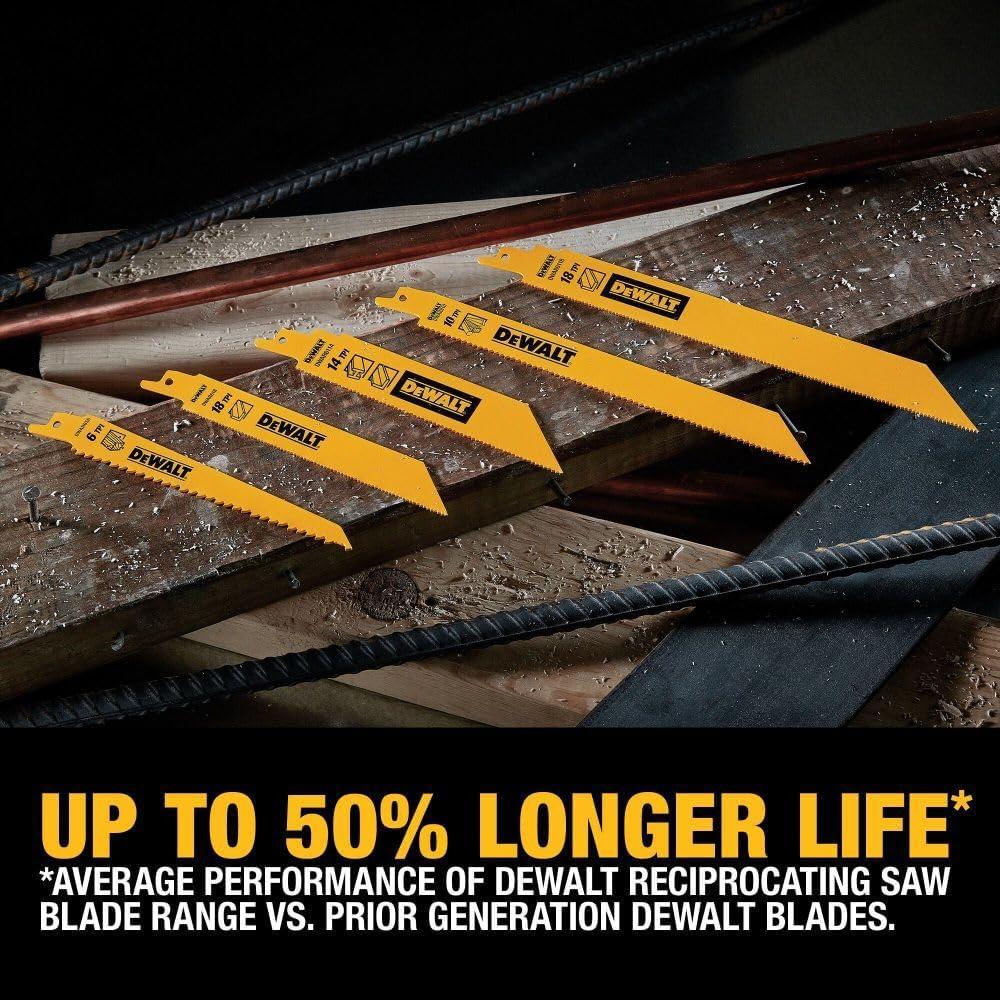 Juego de 12 Hojas de Sierra Recíproca DEWALT DW4892