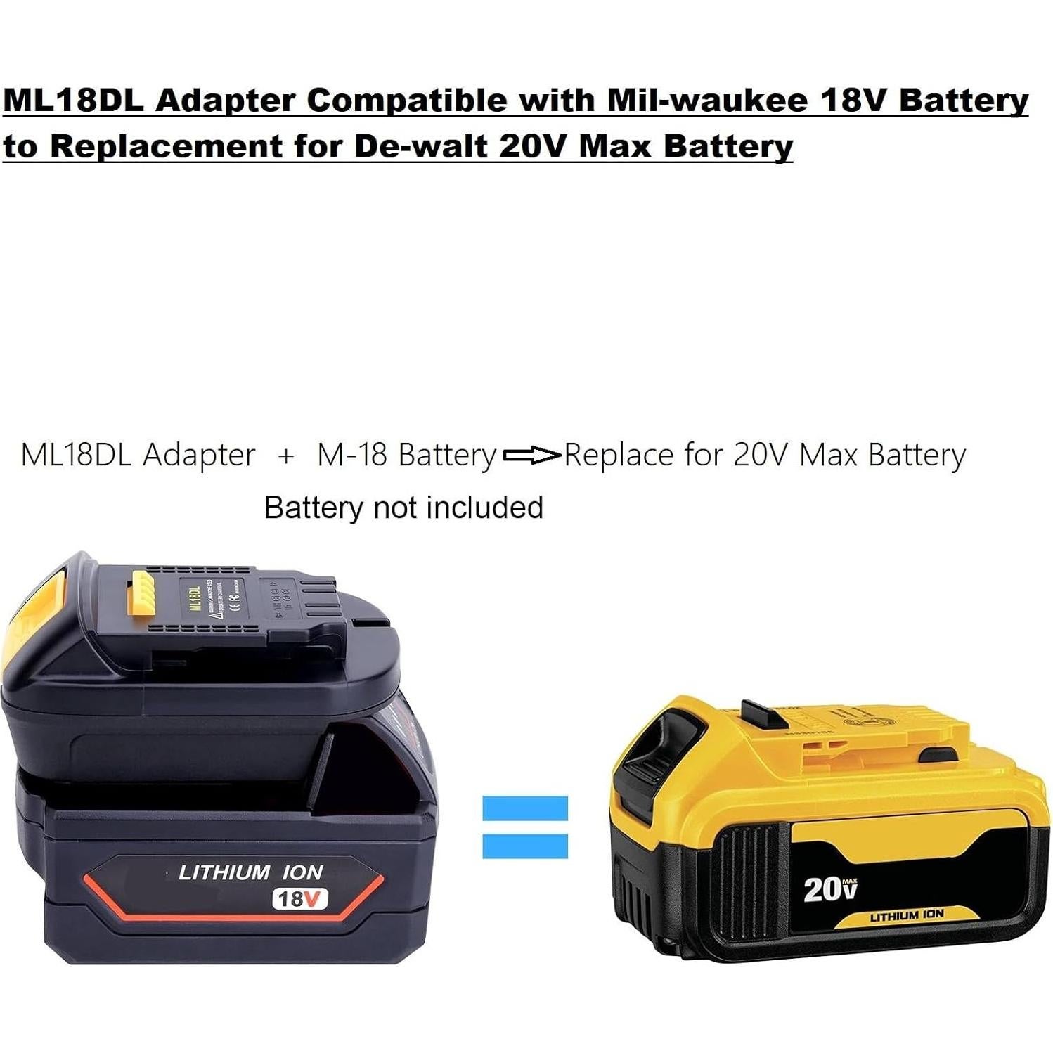 Adaptador de Batería Kotoate ML18DL para Dewalt 20V
