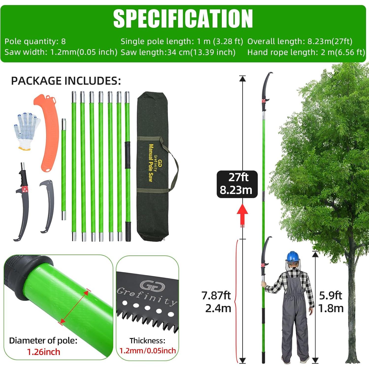 Sierra de Poste Manual Grefinity 8 Secciones 2.38-8.23 m
