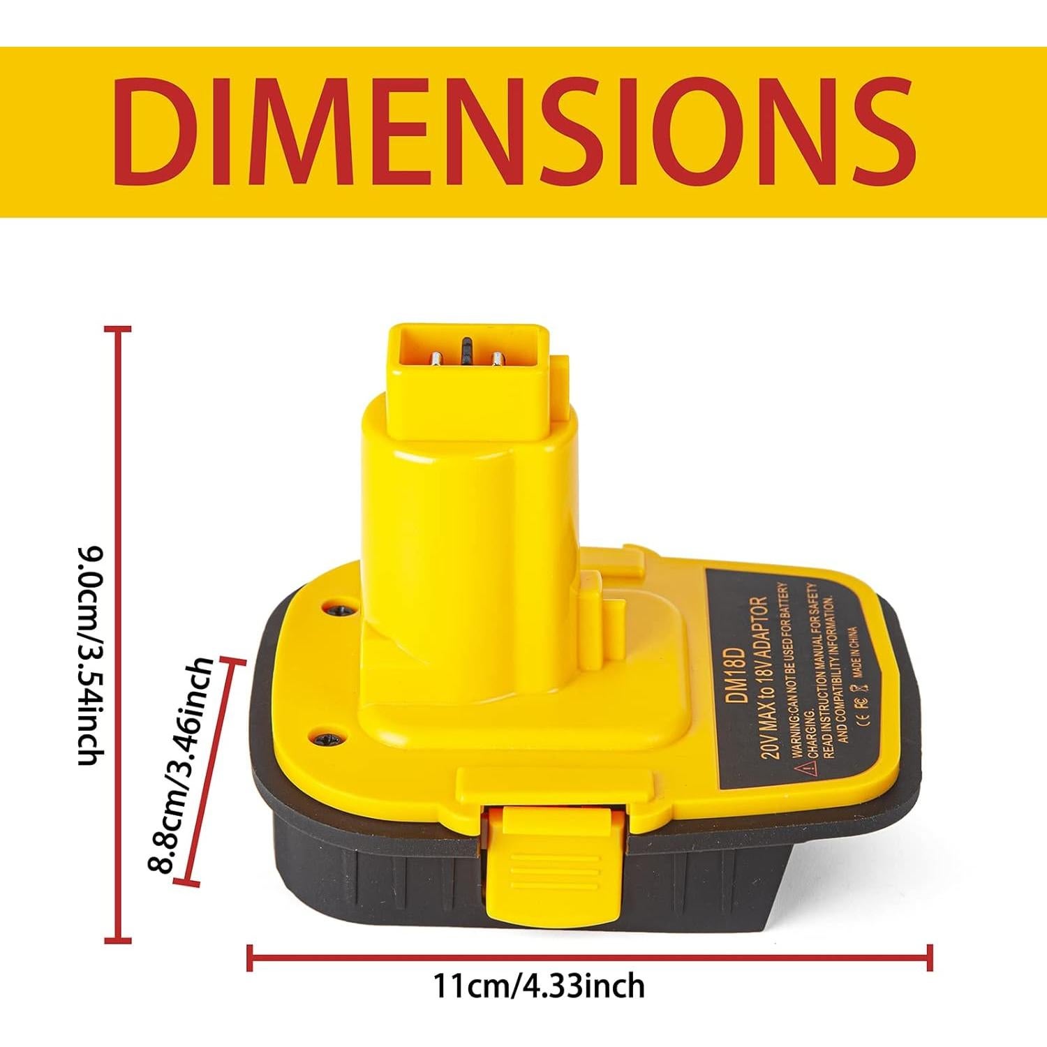 Adaptador DM18D DeWalt 18V a 20V y Milwaukee M18