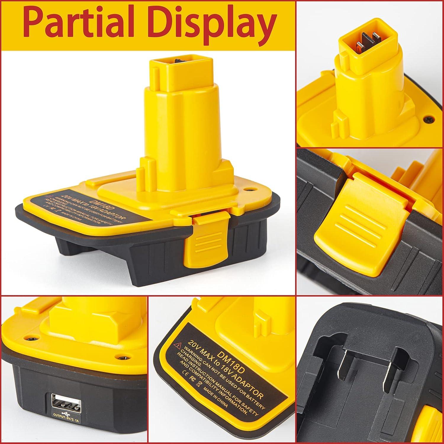 Adaptador DM18D DeWalt 18V a 20V y Milwaukee M18