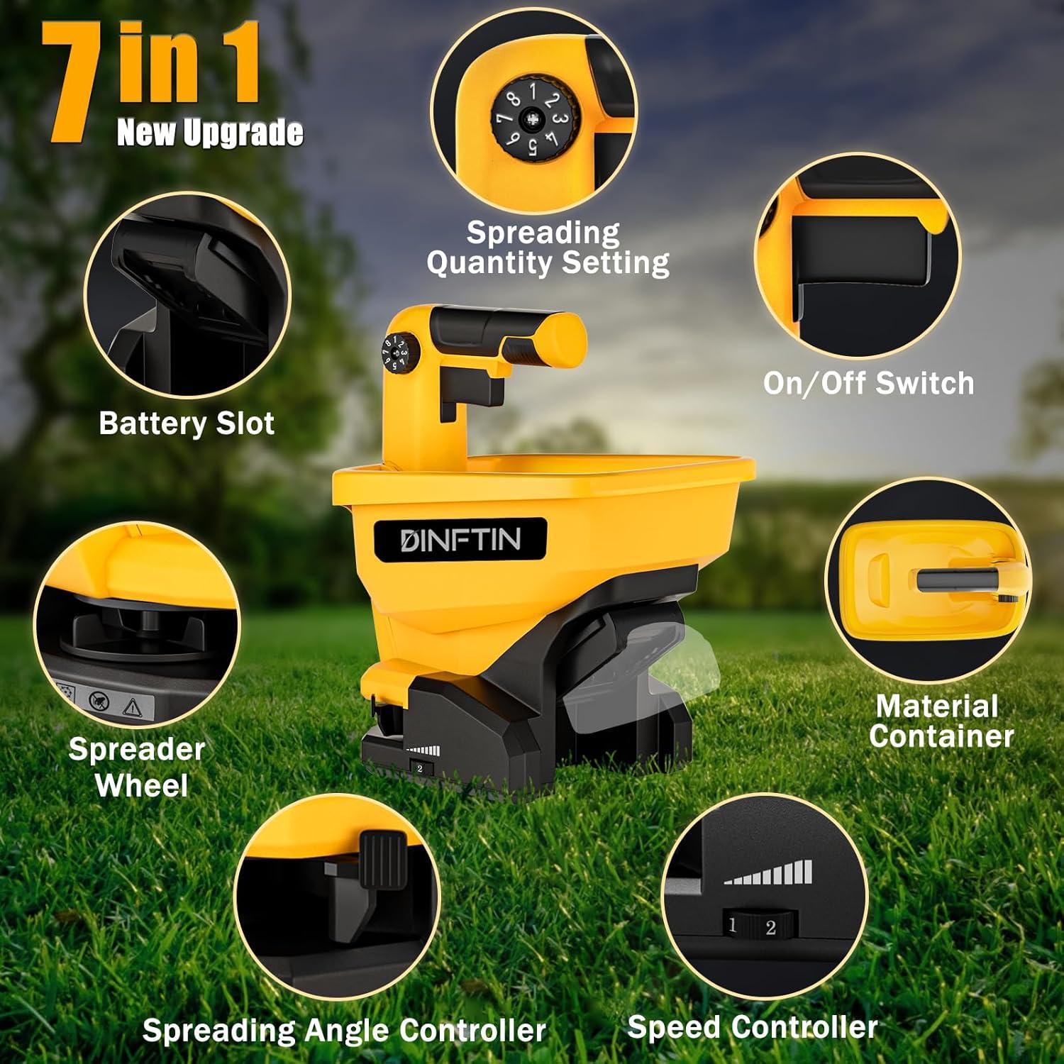 Esparcidor de Semillas a Batería Dinftin 3L Compatible Dewalt