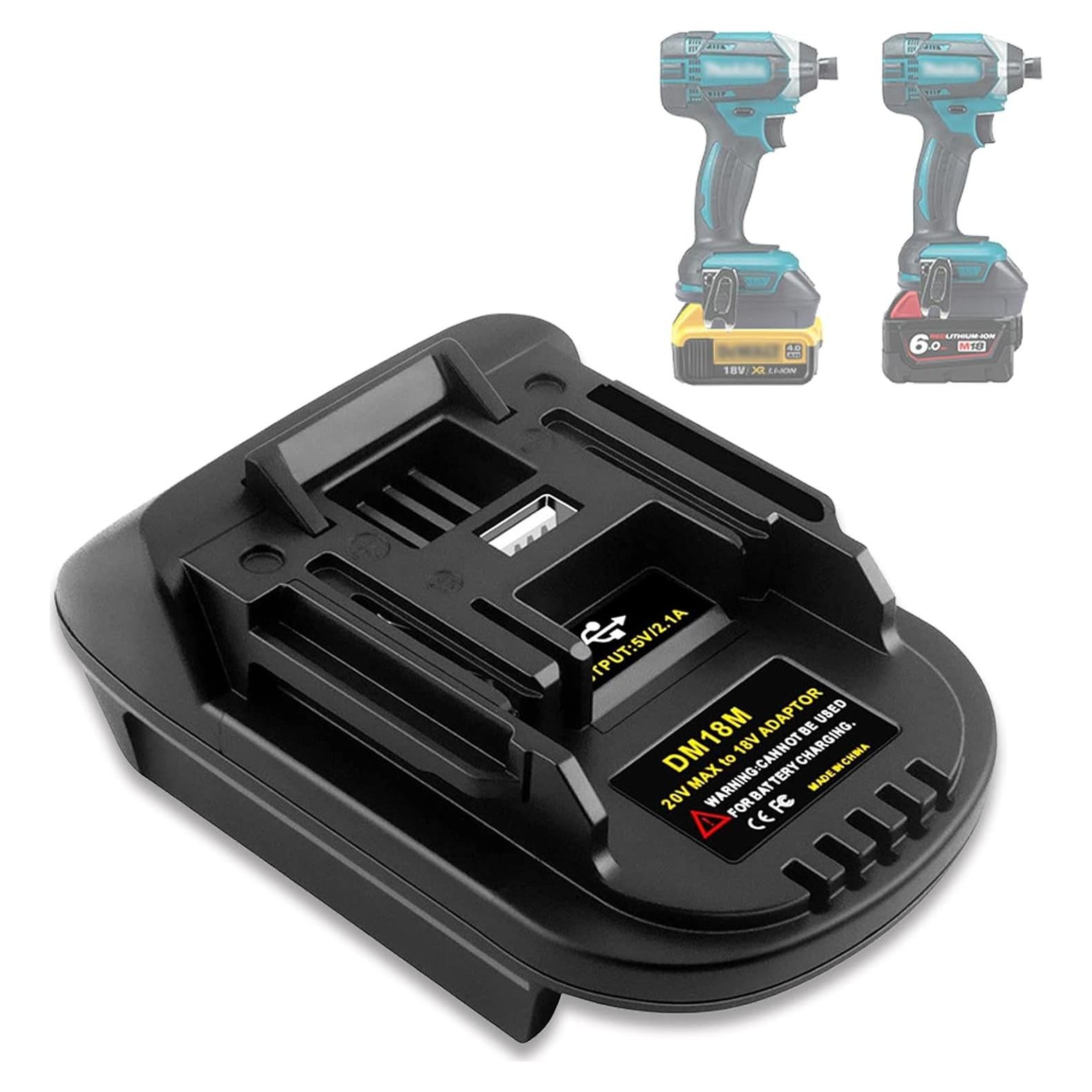 Adaptador de Batería DM18M Echoyee 18V USB Compatible Makita