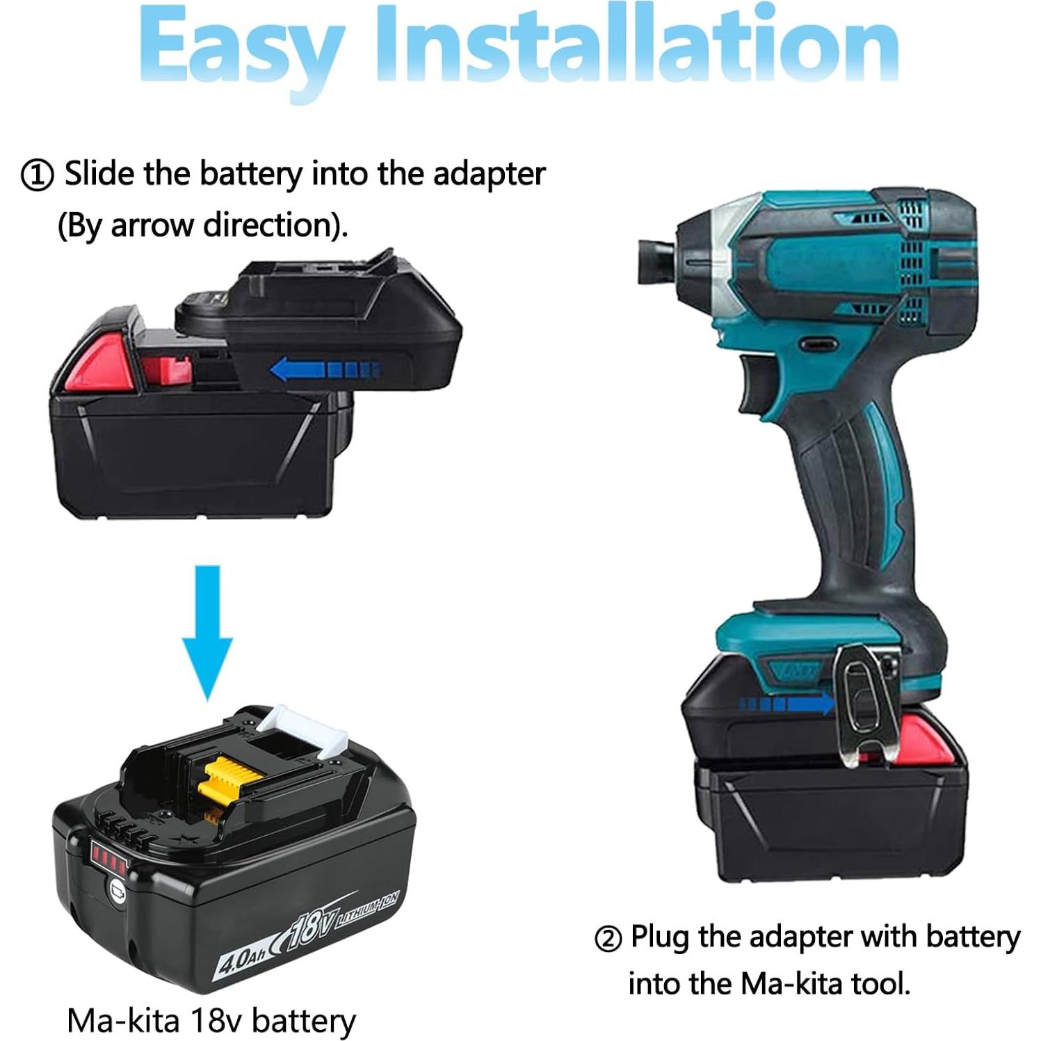 Adaptador de Batería DM18M Echoyee 18V USB Compatible Makita