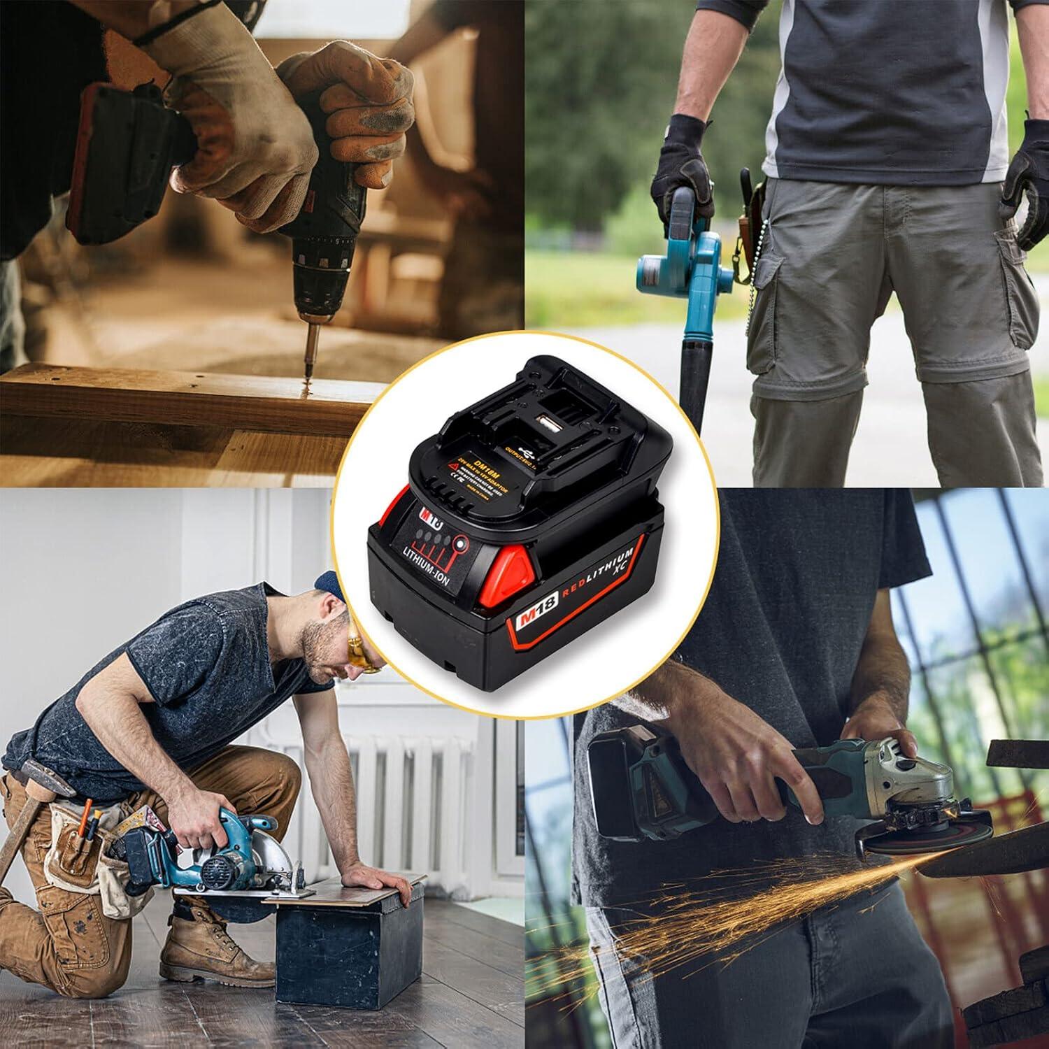 Adaptador de Batería DM18M Echoyee 18V USB Compatible Makita