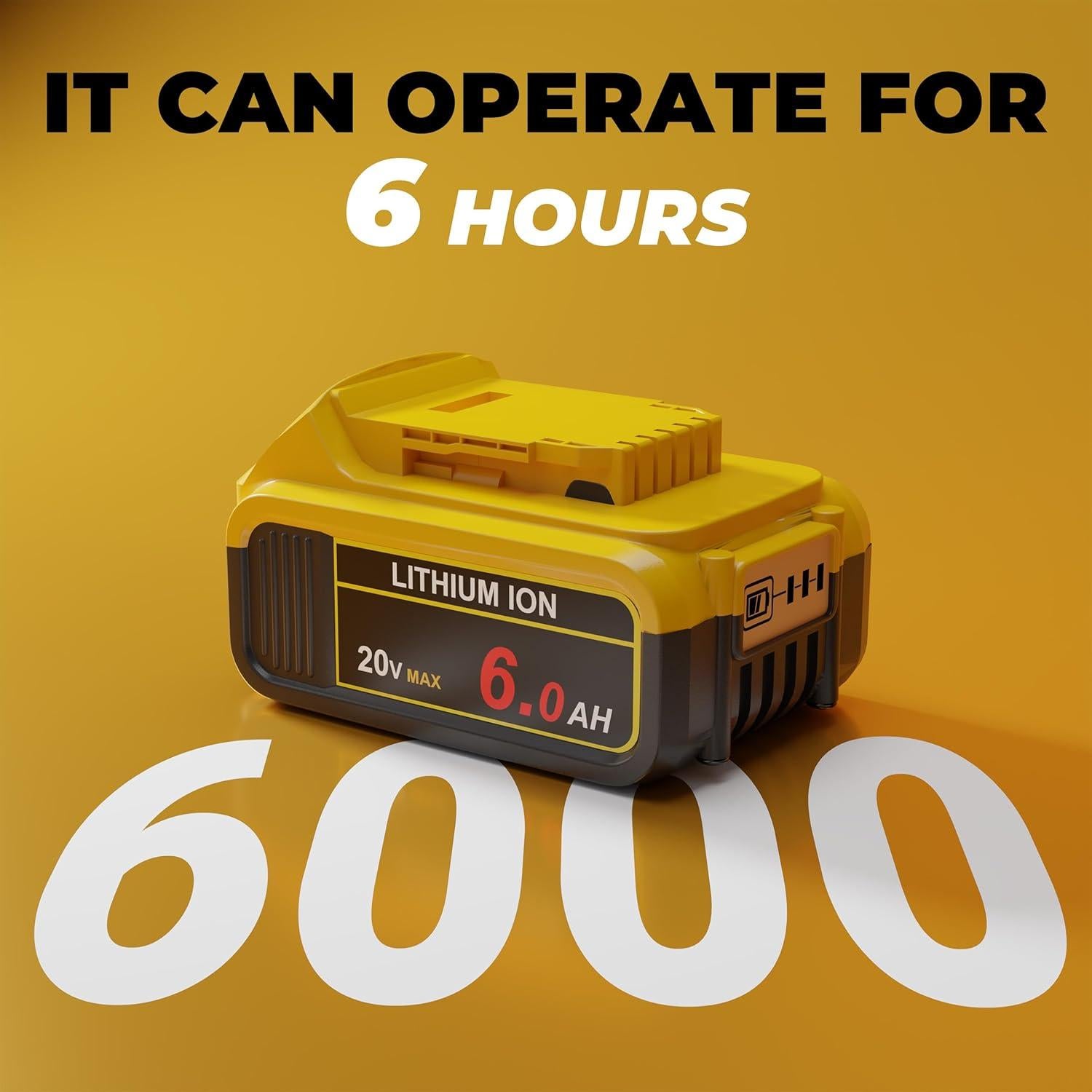 Batería de Reemplazo 6.0Ah COKYISS para Dewalt 20V - 2 Pzas