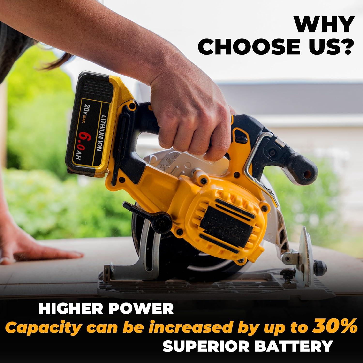 Batería de Reemplazo 6.0Ah COKYISS para Dewalt 20V - 2 Pzas