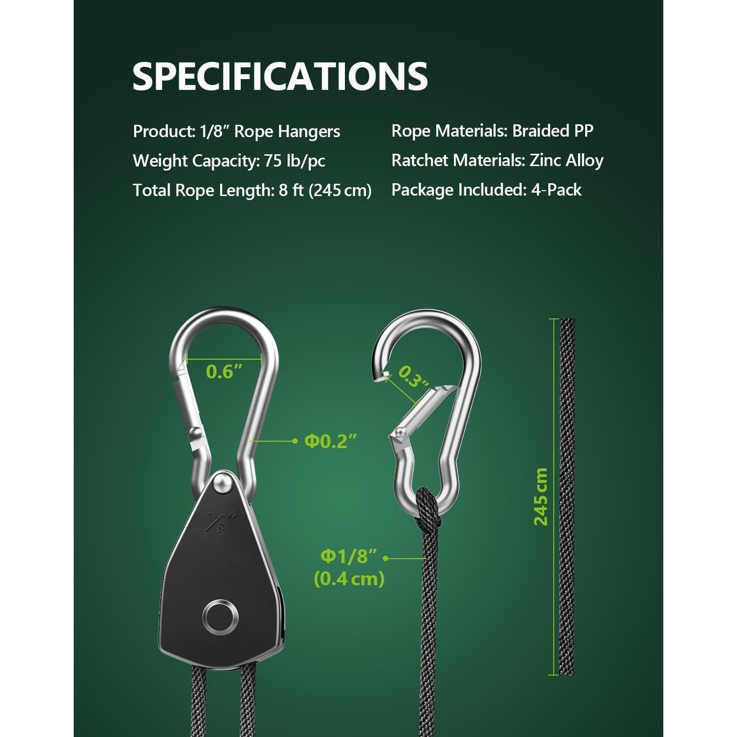 Paquete de 4 Soportes Ajustables STAYGROW para Amarre