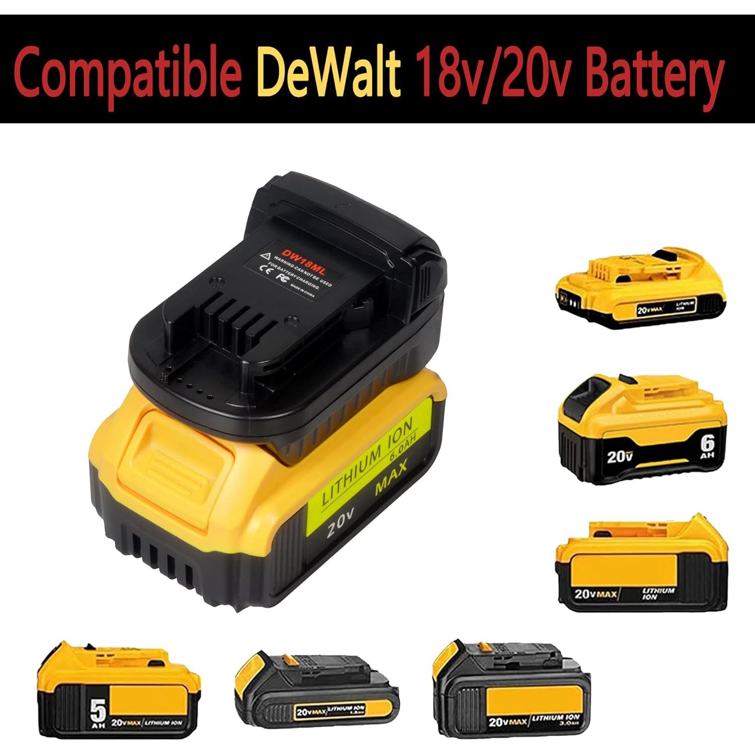 Adaptador de Batería DeWalt a Milwaukee M18 18V-20V