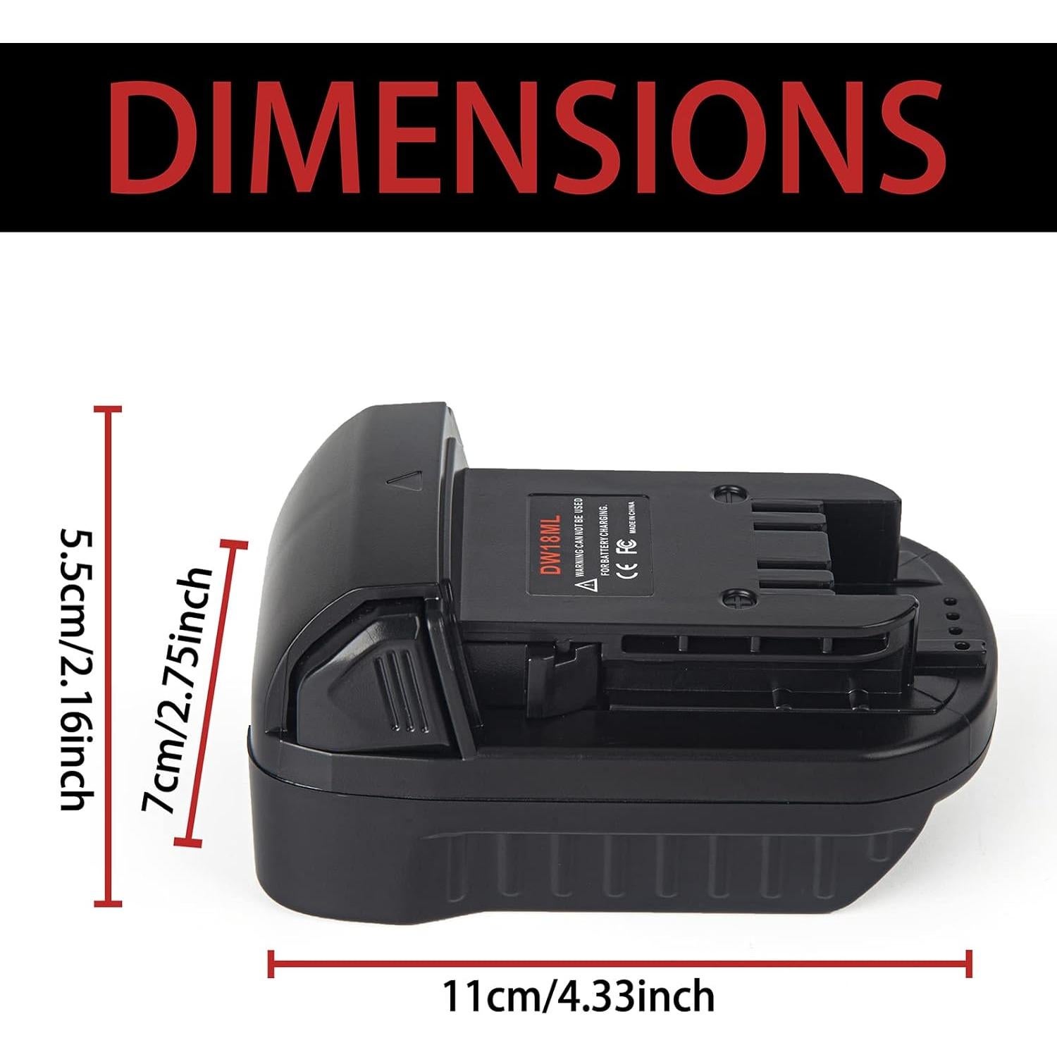 Adaptador de Batería DeWalt a Milwaukee M18 18V-20V