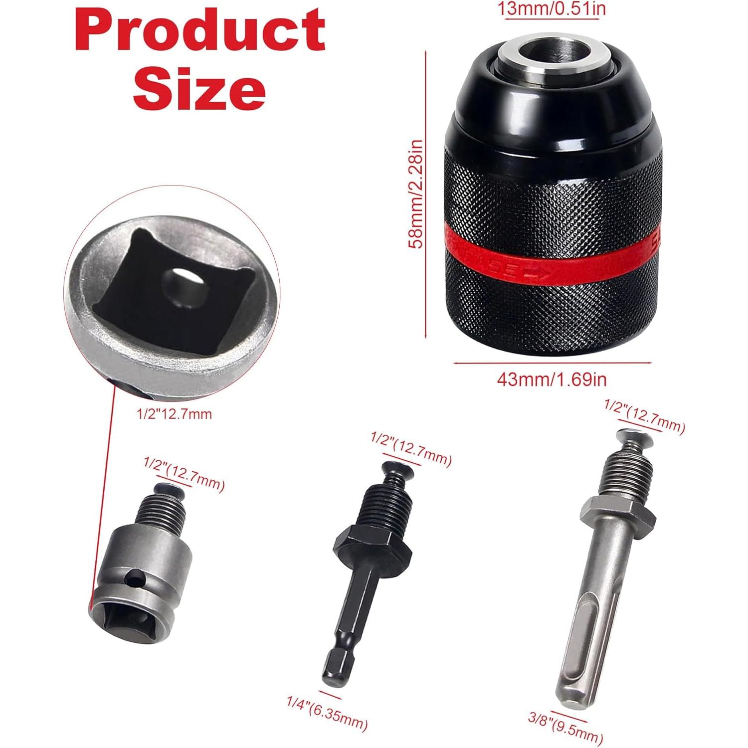 Mandril sin llave CMLY 1/2" para taladro 1.5-13mm