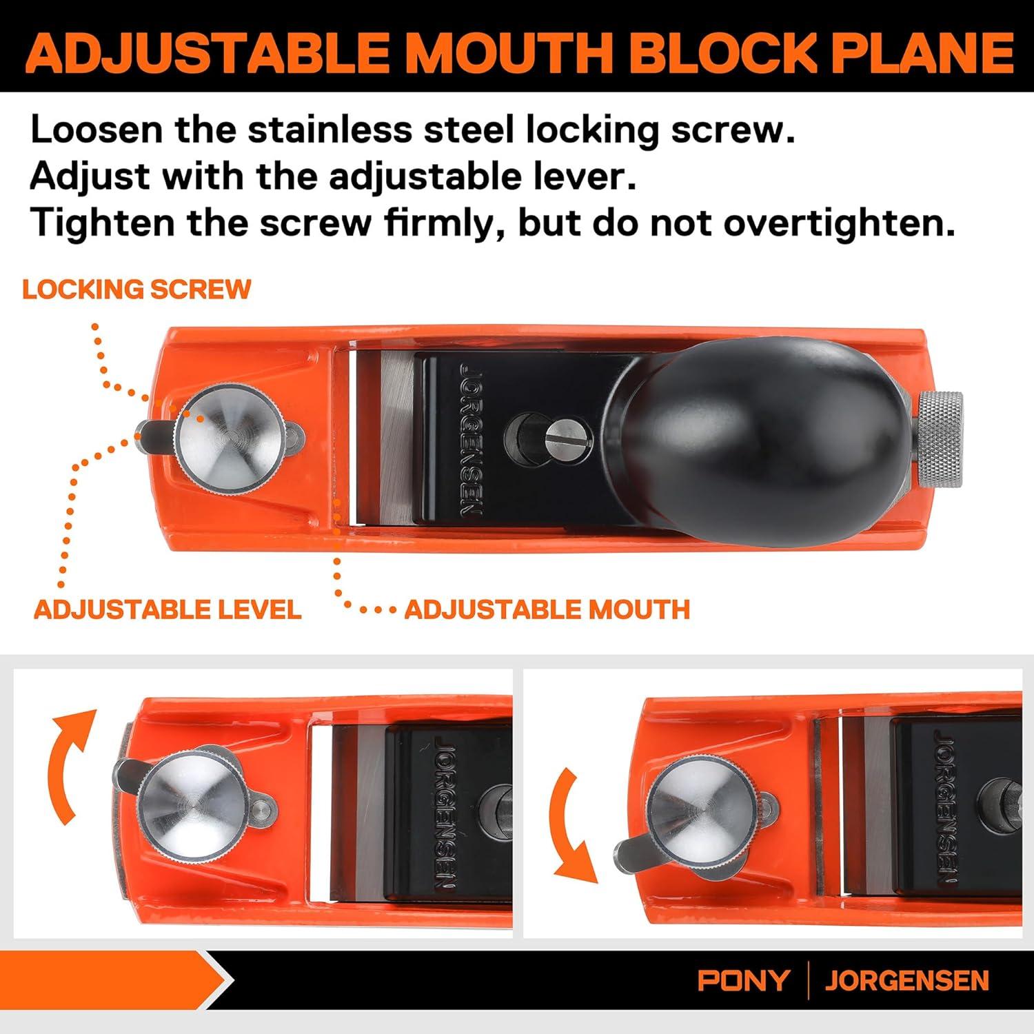 Mini Cepillo Manual Jorgensen PJ-70710 3.51 cm Ajustable