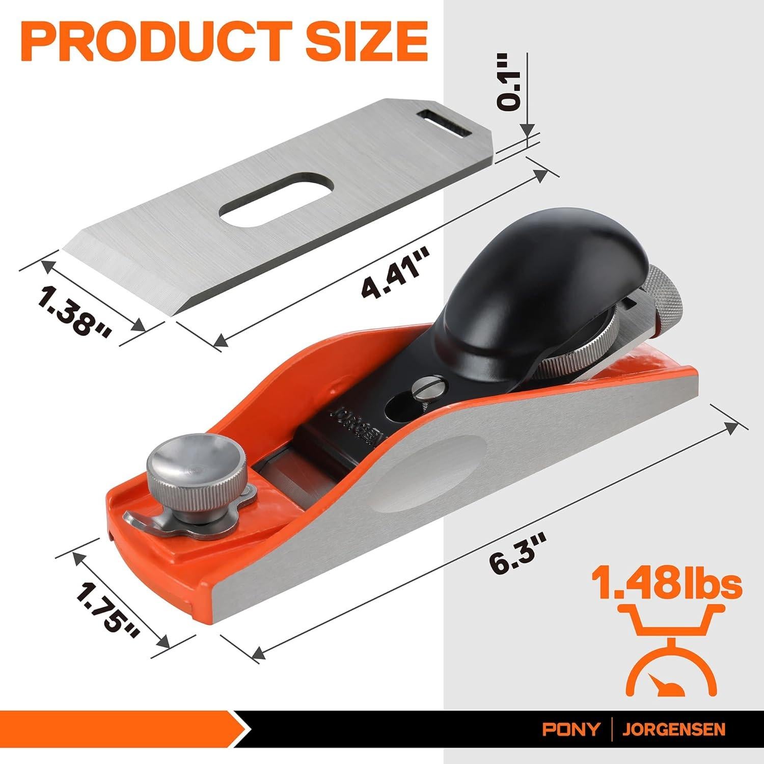 Mini Cepillo Manual Jorgensen PJ-70710 3.51 cm Ajustable
