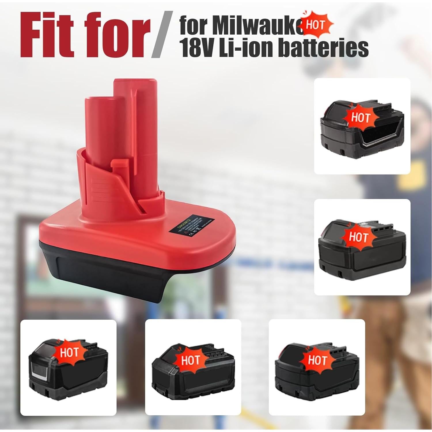 Adaptador de Batería OGJUNX DeWalt 20V a Milwaukee M12