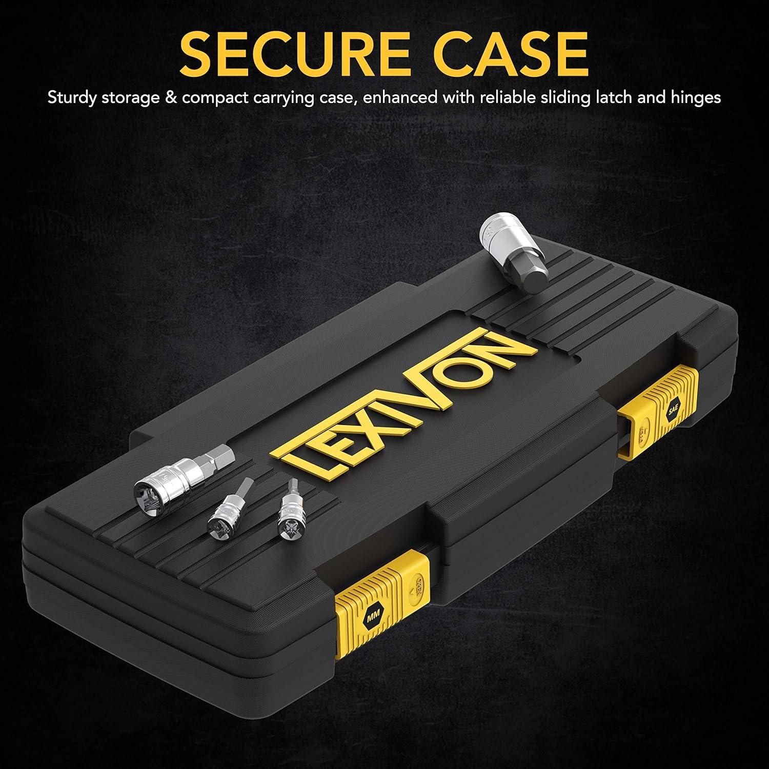 Conjunto de Enchufes HEX LEXIVON 32 Piezas Métricas y SAE