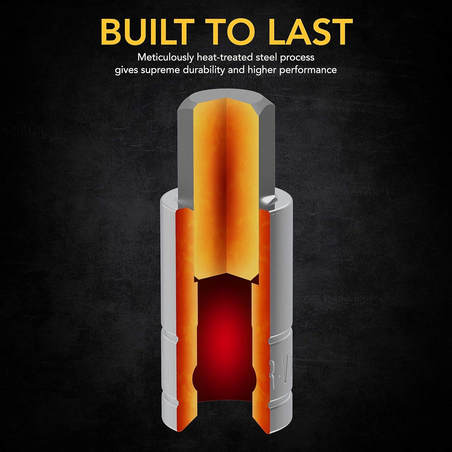 Conjunto de Enchufes HEX LEXIVON 32 Piezas Métricas y SAE