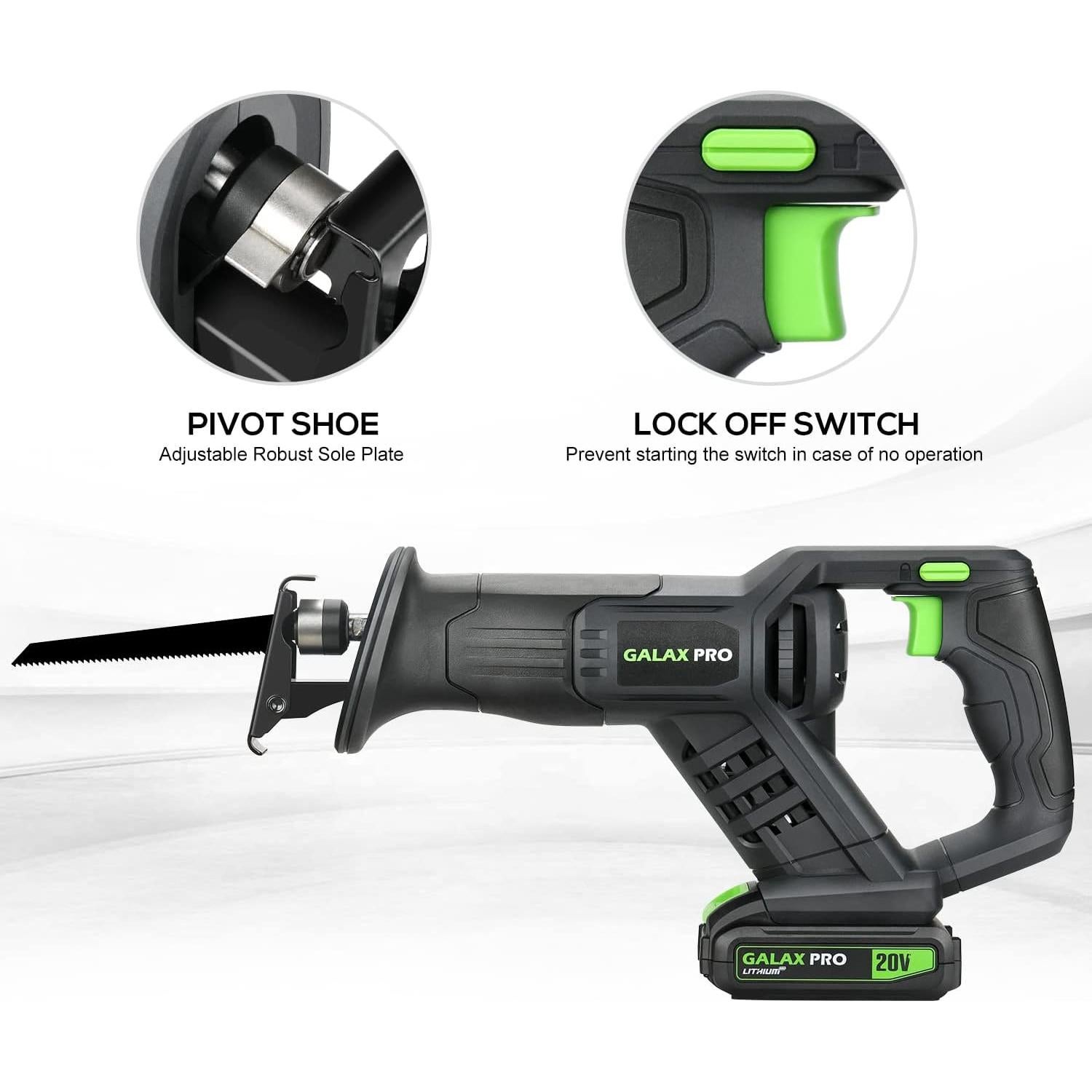 Sierra Recíproca Inalámbrica GALAX PRO 20V 3000RPM 2.31kg