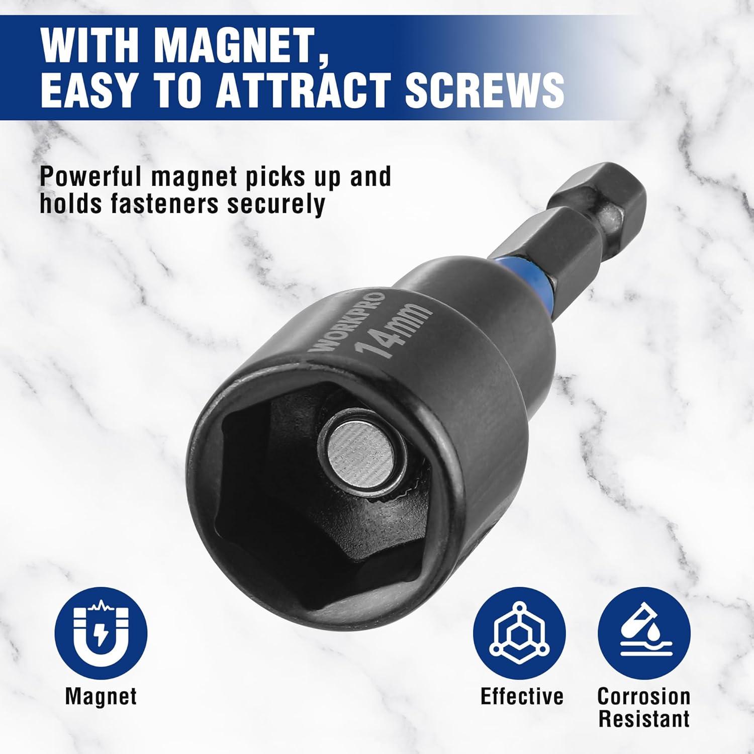 Set 27 Piezas Controladores Tuercas Magnéticos WORKPRO