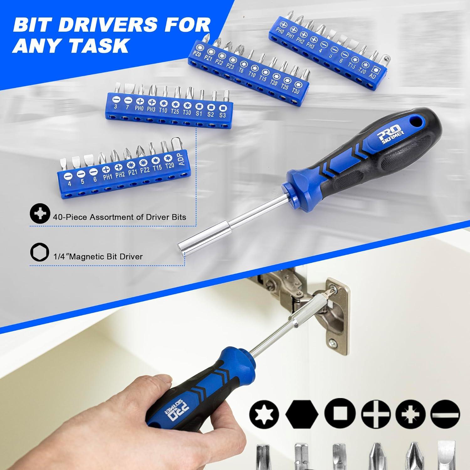 Juego de Destornilladores Prostormer 79 Piezas Magnéticos