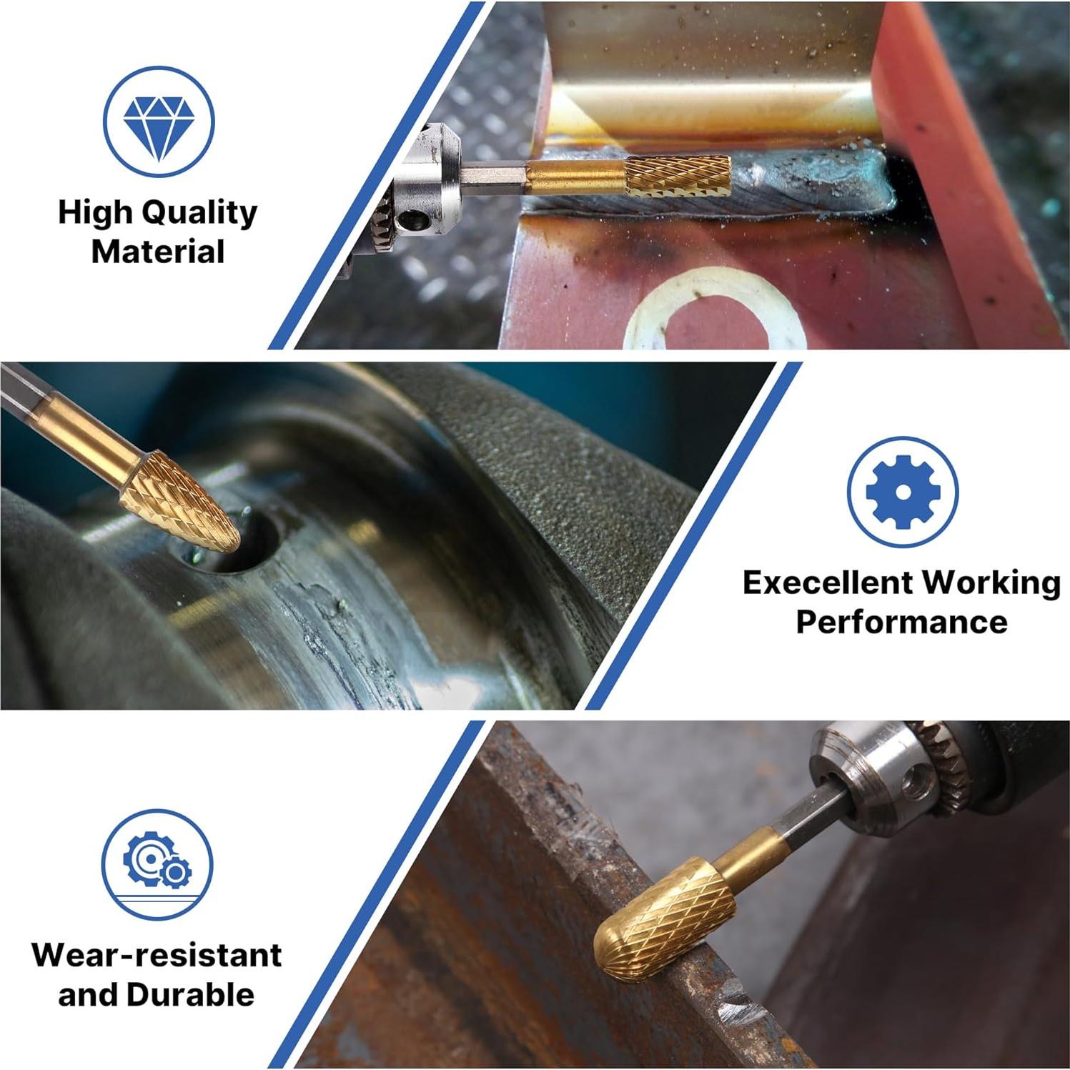 Juego de 10 Brocas de Carburo Titanio HUHAO para Metal