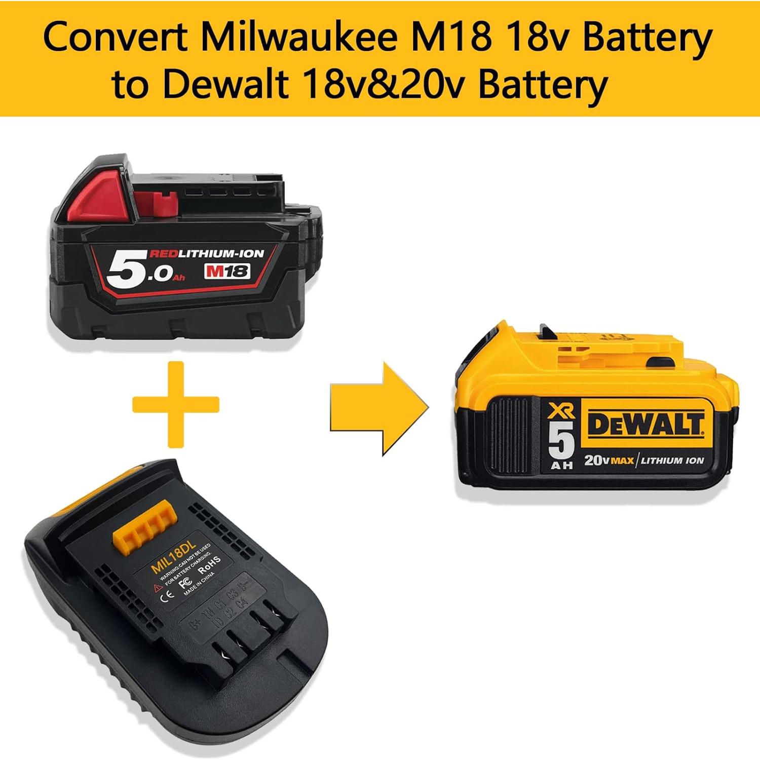 Adaptador de Batería Echoyee MIL18DL para Milwaukee a Dewalt