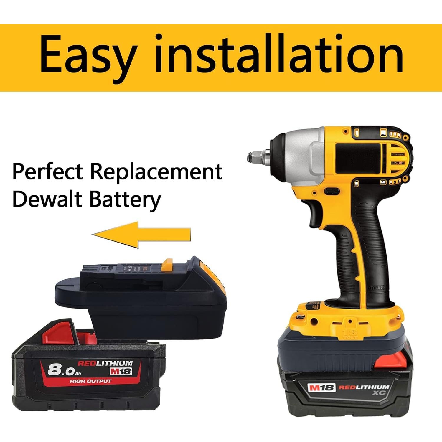 Adaptador de Batería Echoyee MIL18DL para Milwaukee a Dewalt