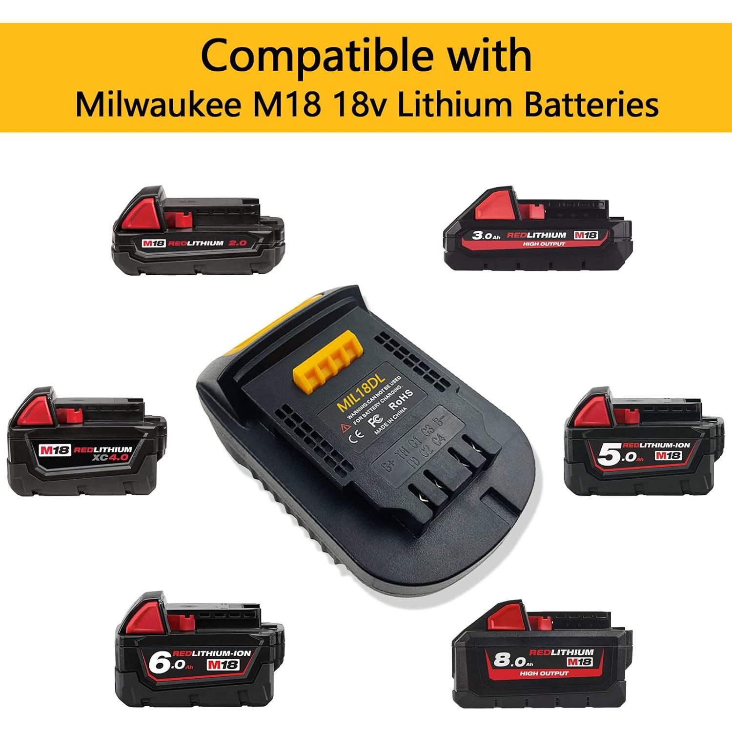 Adaptador de Batería Echoyee MIL18DL para Milwaukee a Dewalt