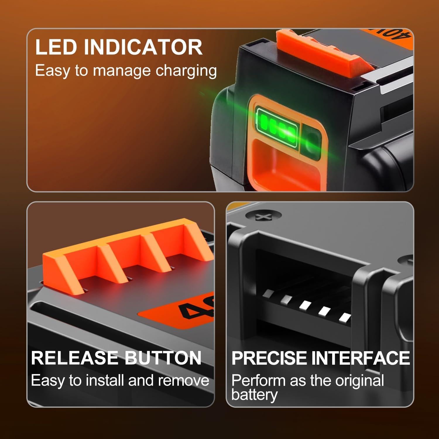 Batería de Litio 40V Black and Decker 3.0Ah - 2 Paquete