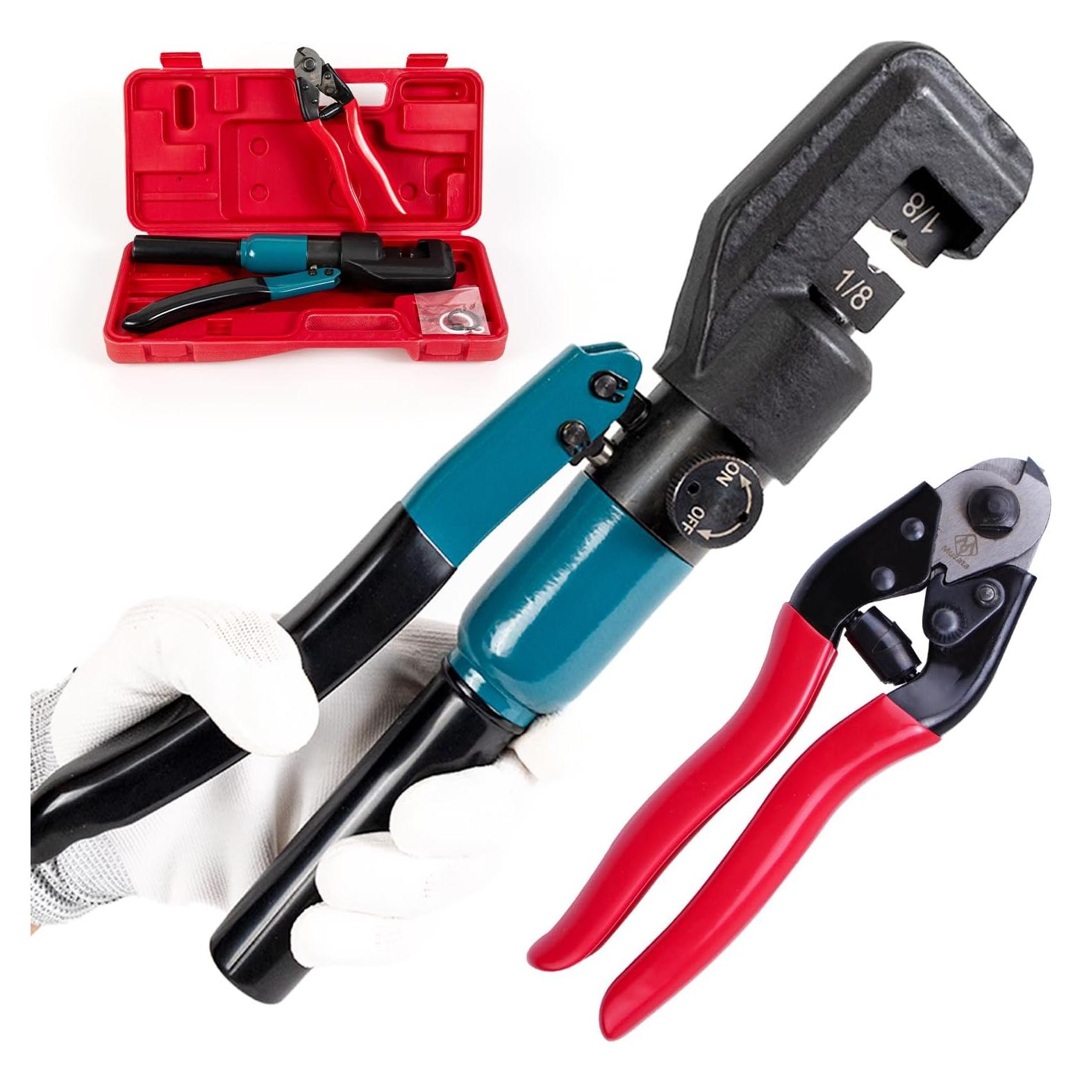 Crimpadora Hidráulica Muzata CK12 + Cortador de Cable 30 cm