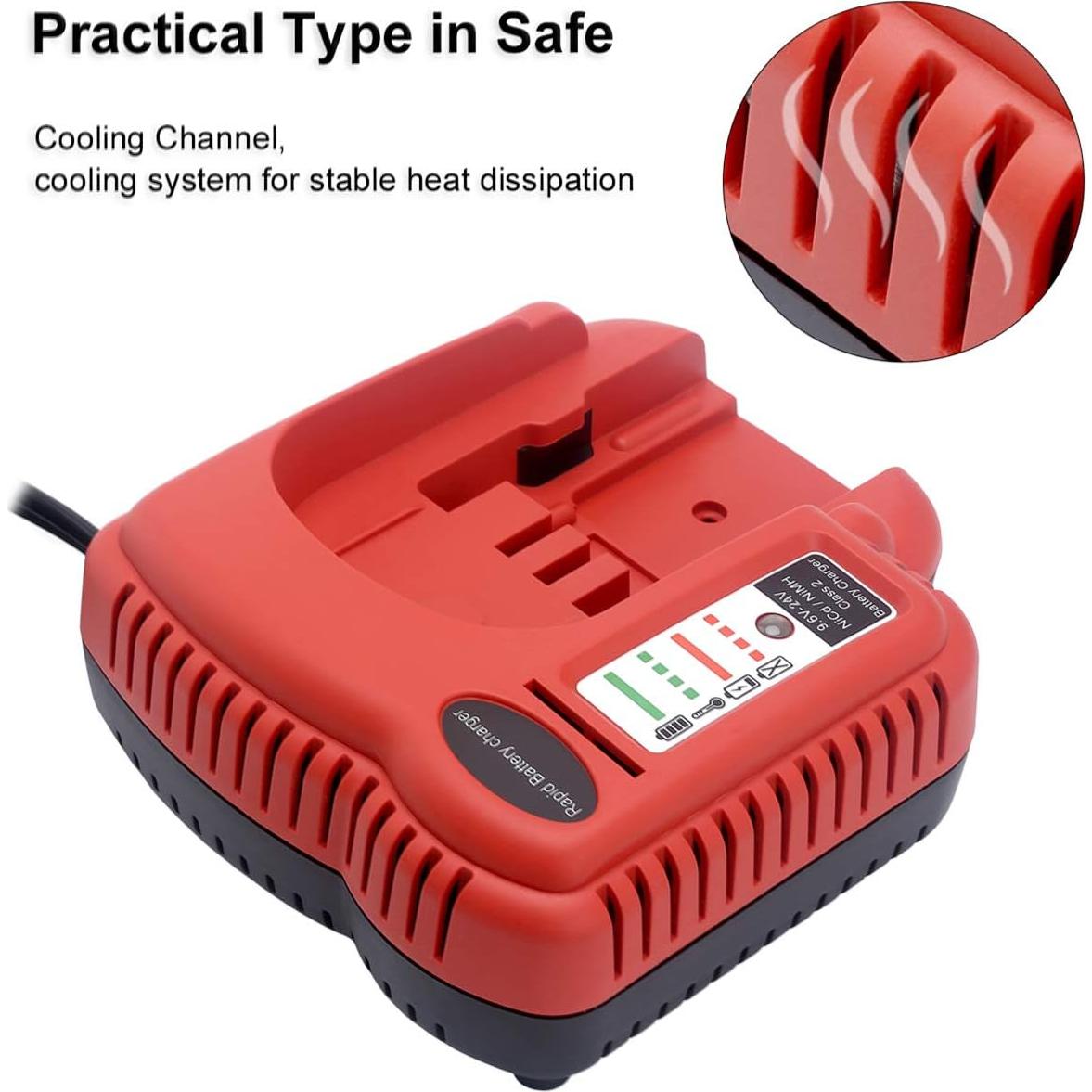 Cargador Rápido Biswaye BDFC240 9.6V-24V Compatible Black & Decker