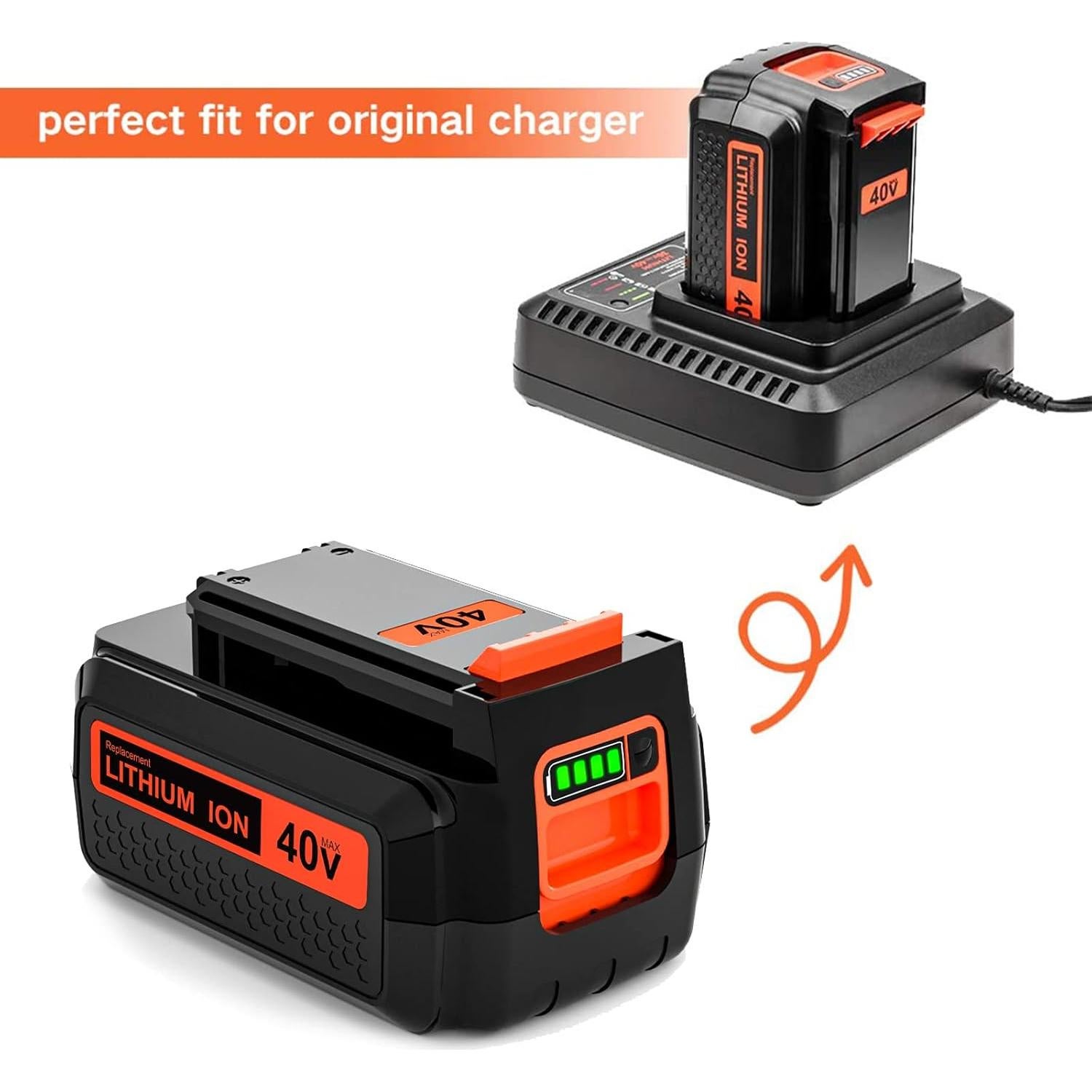 Paquete de 2 Baterías 40V 3.0Ah Enermall para Black & Decker