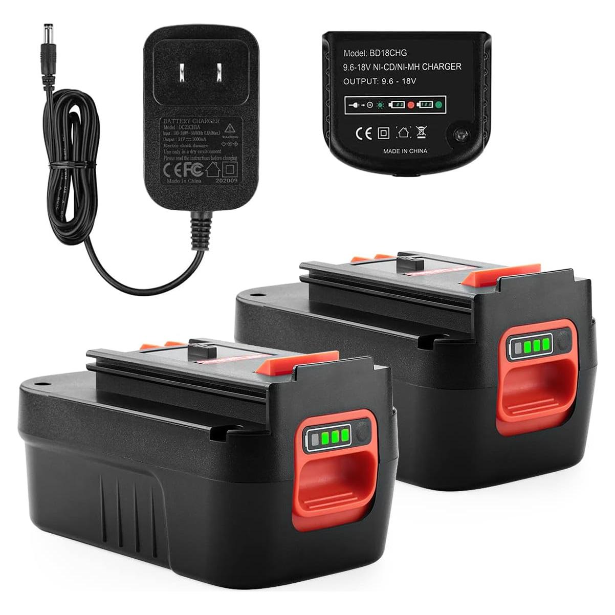 Batería de Litio 18V Powilling 2Pack para Black & Decker