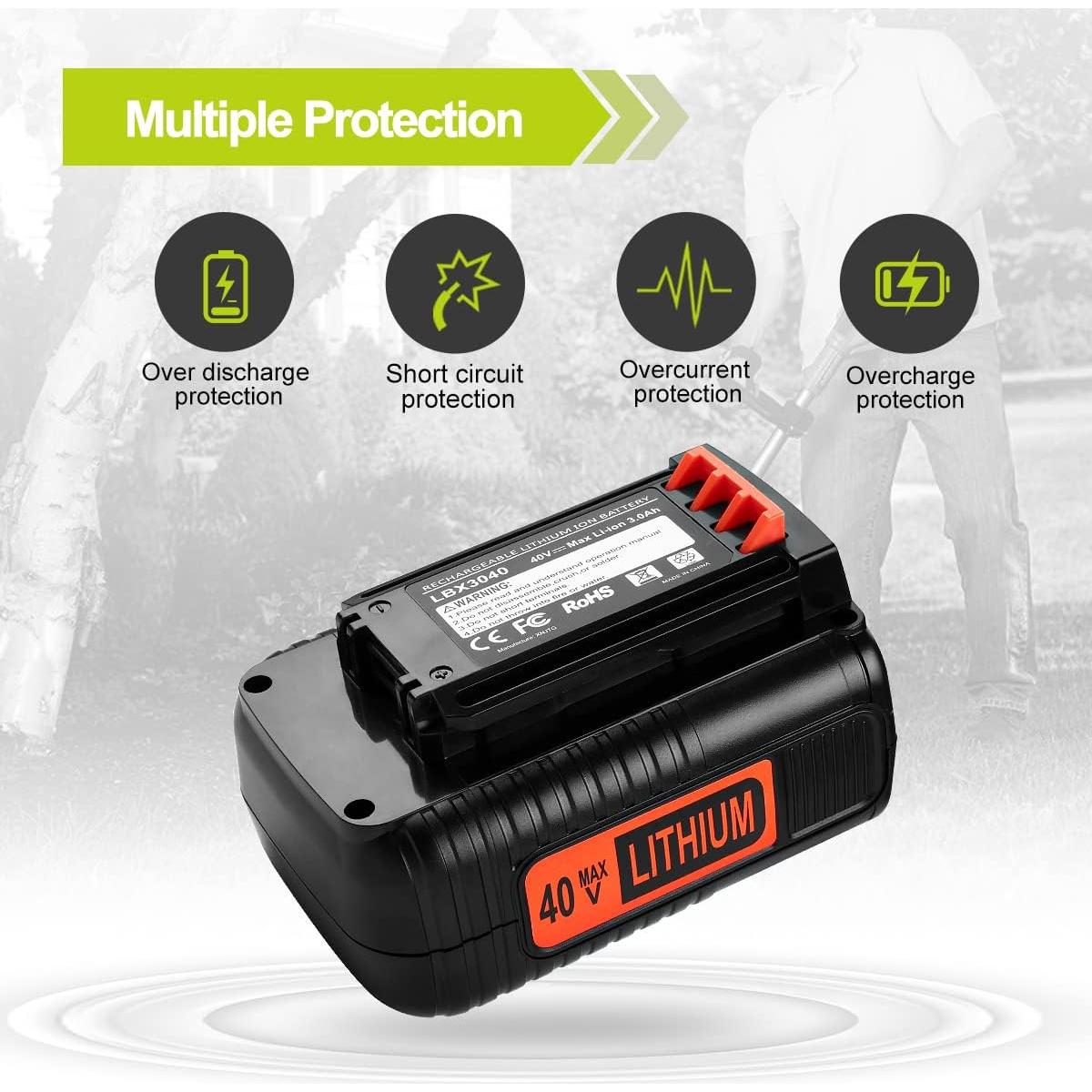 Batería 40V 3.0Ah Li-Ion Ahomtikk para Black & Decker