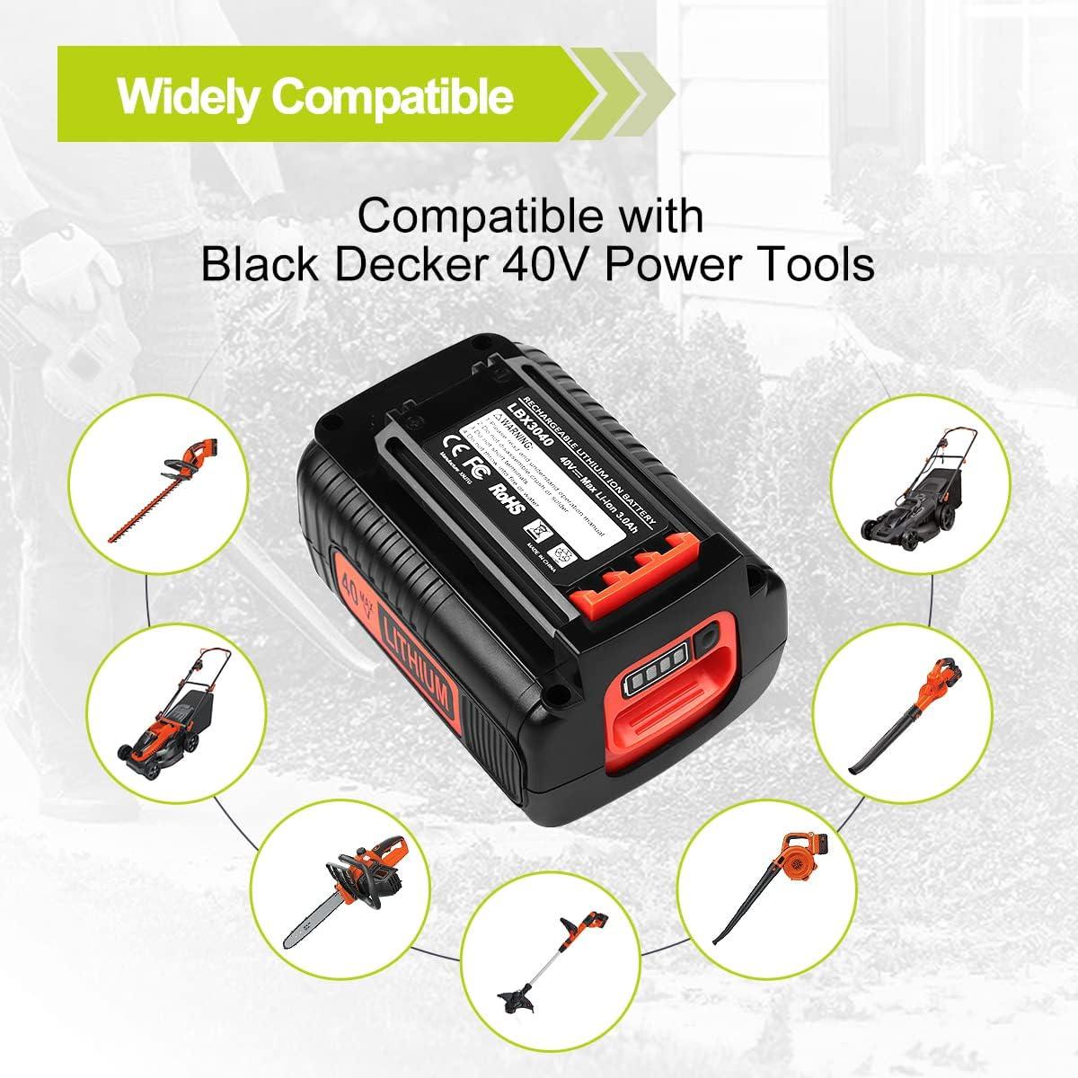 Batería 40V 3.0Ah Li-Ion Ahomtikk para Black & Decker