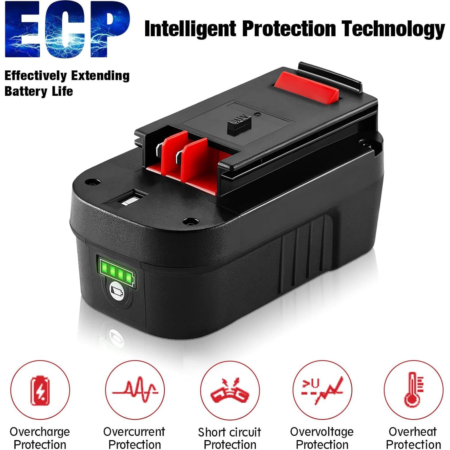 Batería de iones de litio DSANKE HPB18 18V 3.0Ah Black & Decker