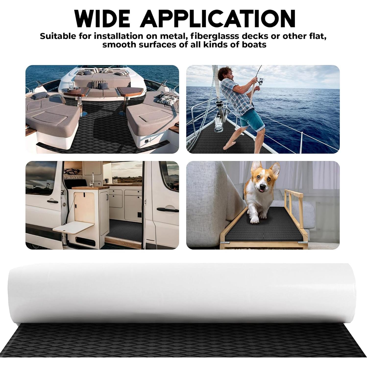 Boat Flooring - EVA Foam Boat Decking - Marine Flooring Marine Mats for Boats RV Yacht Kayak 94.5"x 47.2"/23.6"/15.7"