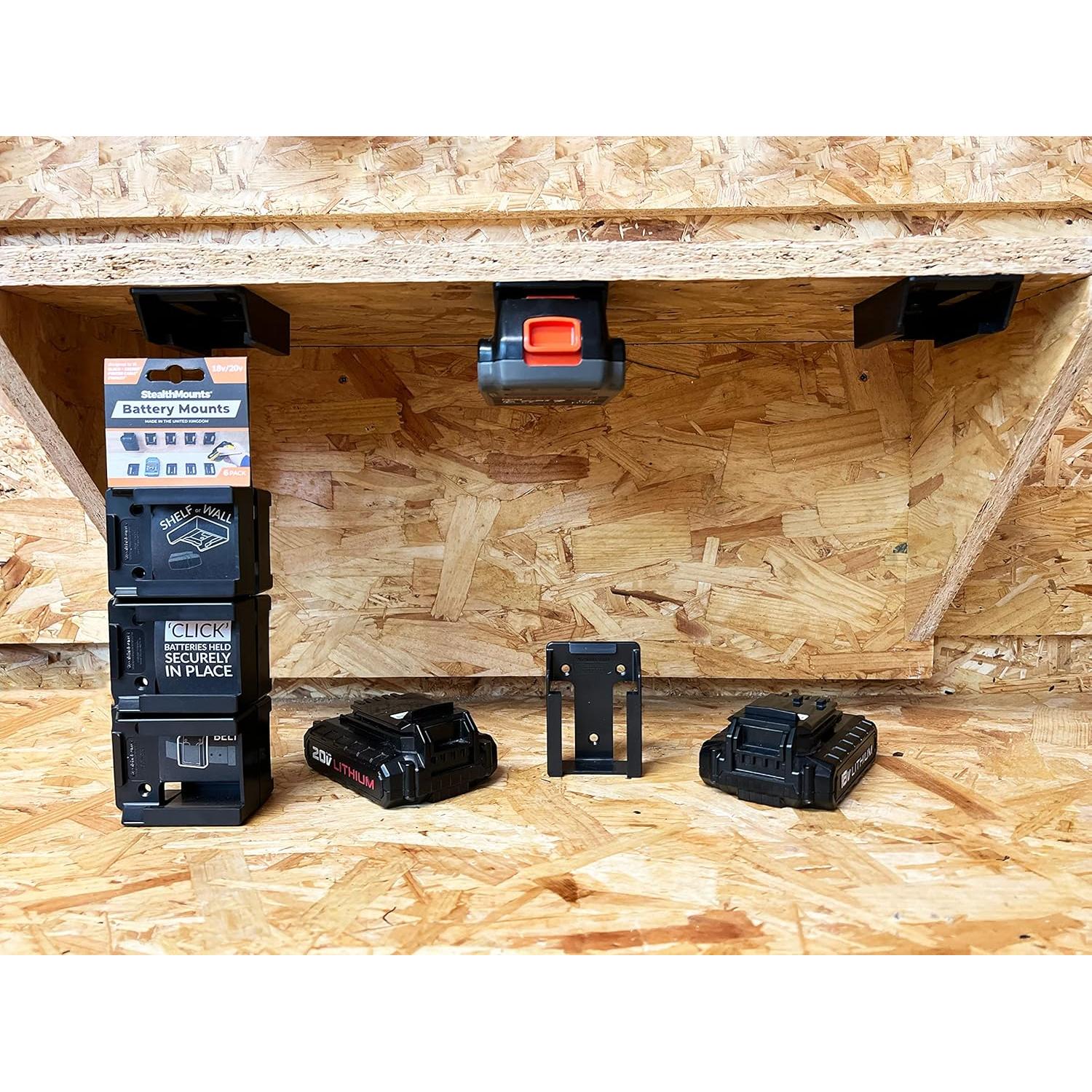 Soporte de Batería StealthMounts para Black & Decker 20V - 6 Piezas