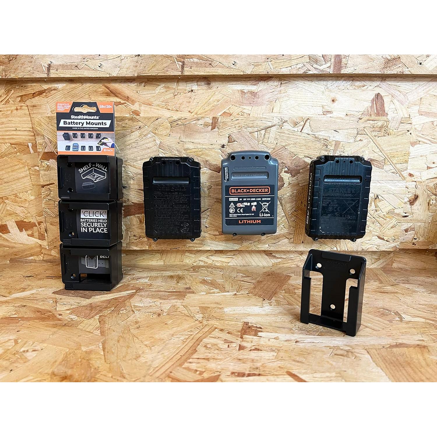 Soporte de Batería StealthMounts para Black & Decker 20V - 6 Piezas