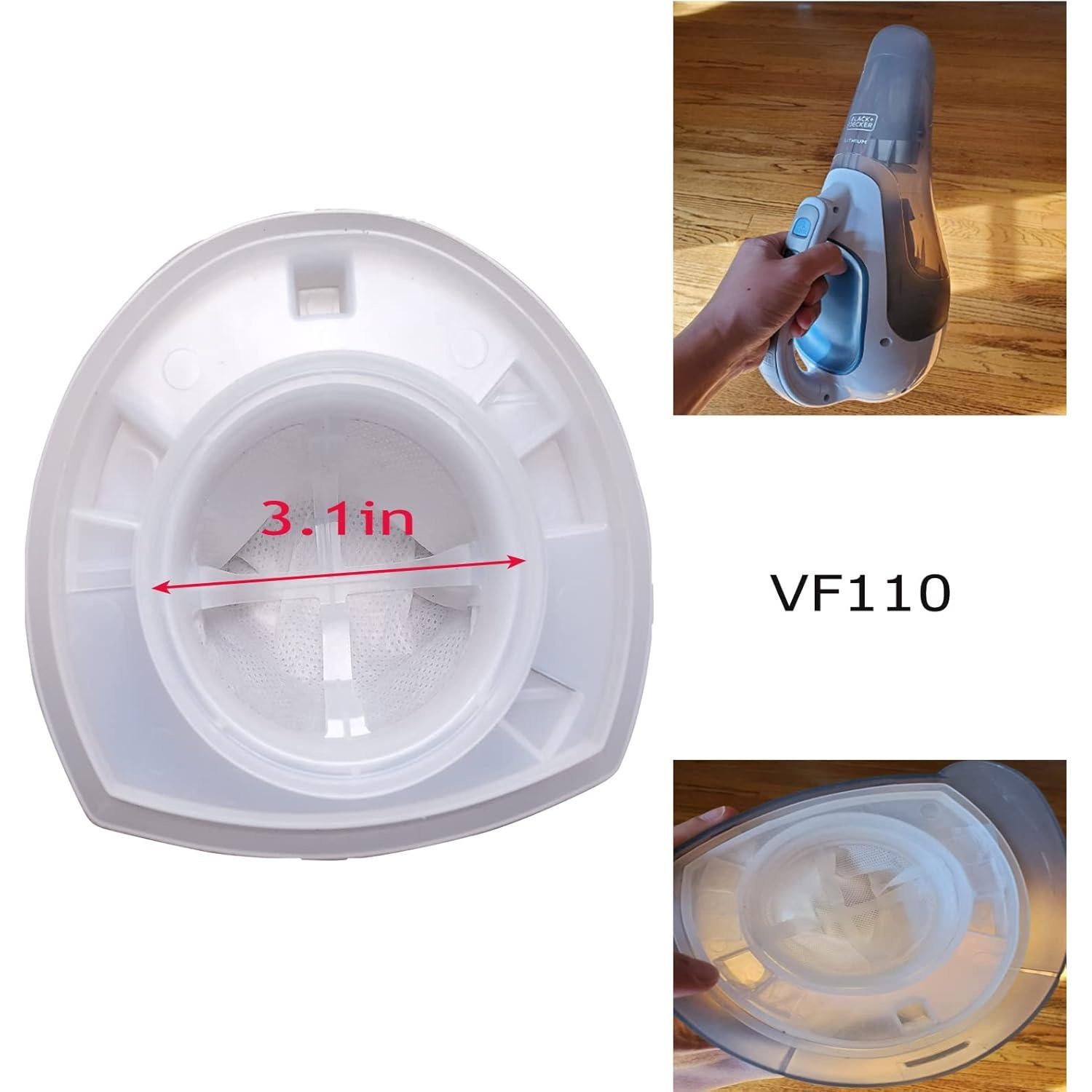 Paquete de 4 Filtros Reemplazo Aspiradora Black and Decker VF110