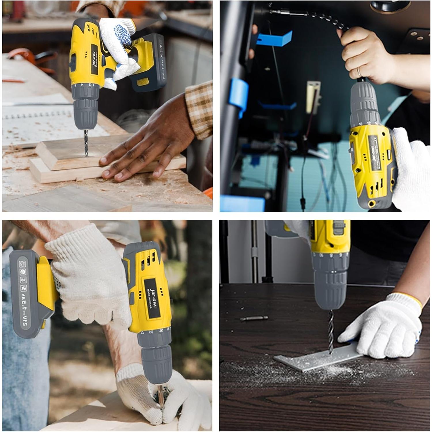 Taladro Inalámbrico Jar-Owl 21V con 37 Piezas y LED