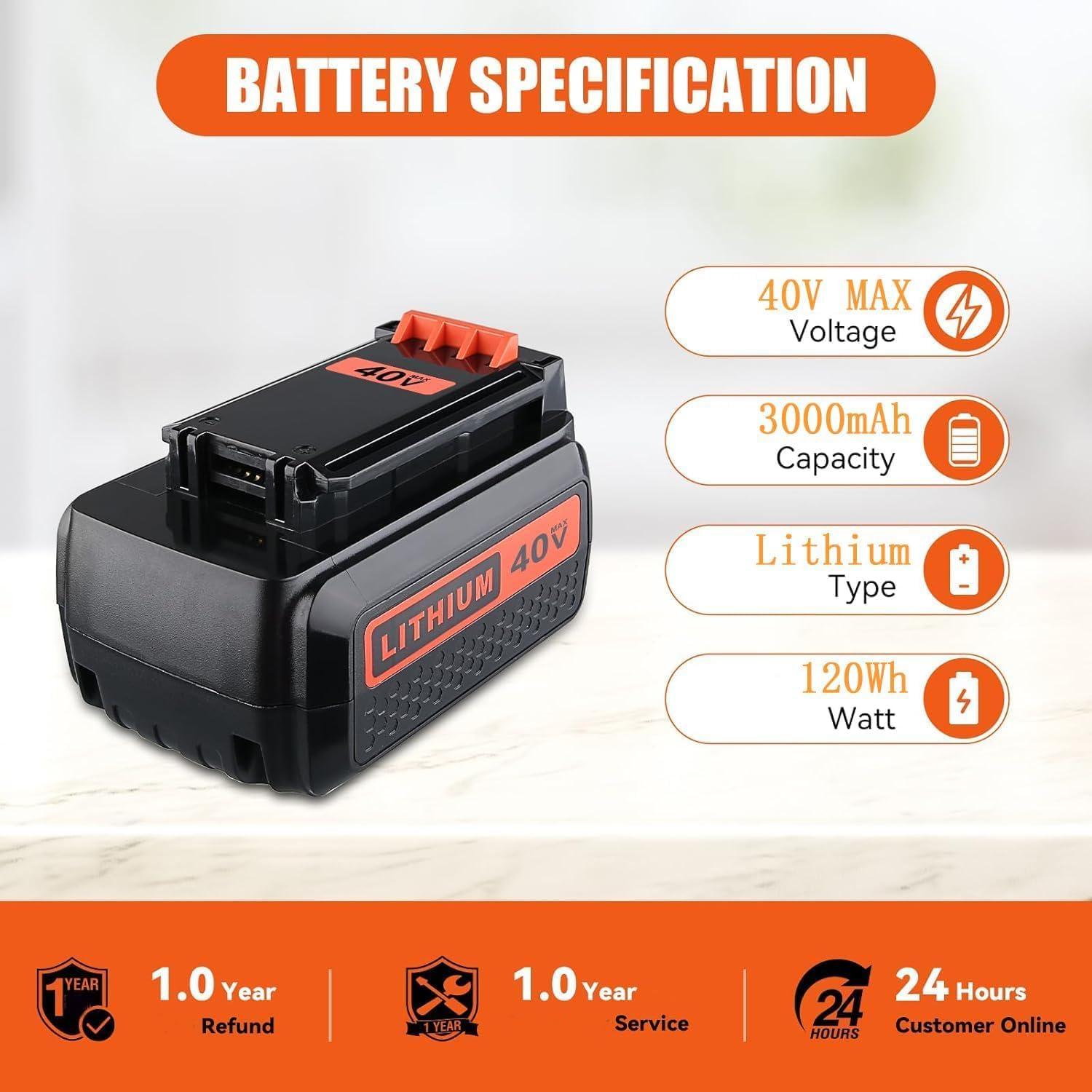 Batería VANTTECH 40V 3.0Ah Reemplazo Black & Decker