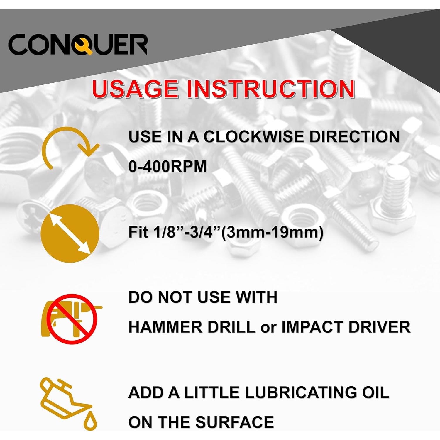 Herramienta de Desbarbado CONQUER HSS 3mm-19mm Avellanador