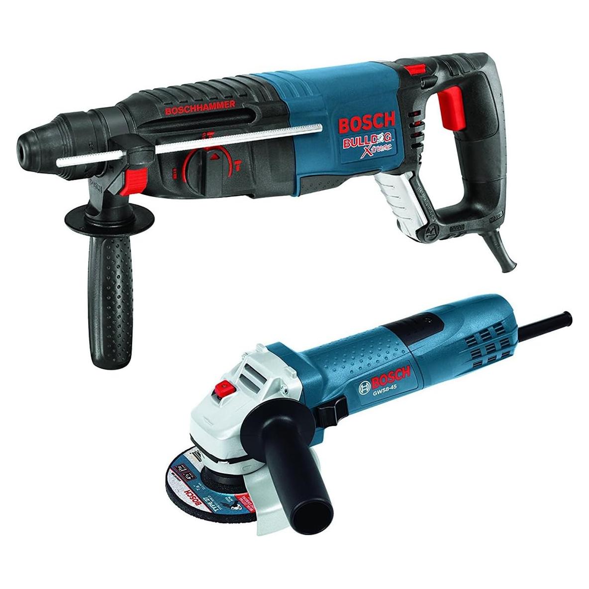 Kit Bosch Martillo Rotativo 1" y Amoladora 4.5" Azul