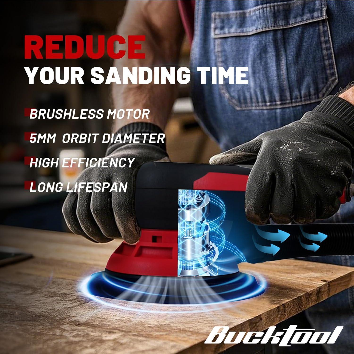 Lijadora Orbital Bucktool BK150VS 6" 3A Velocidad Variable