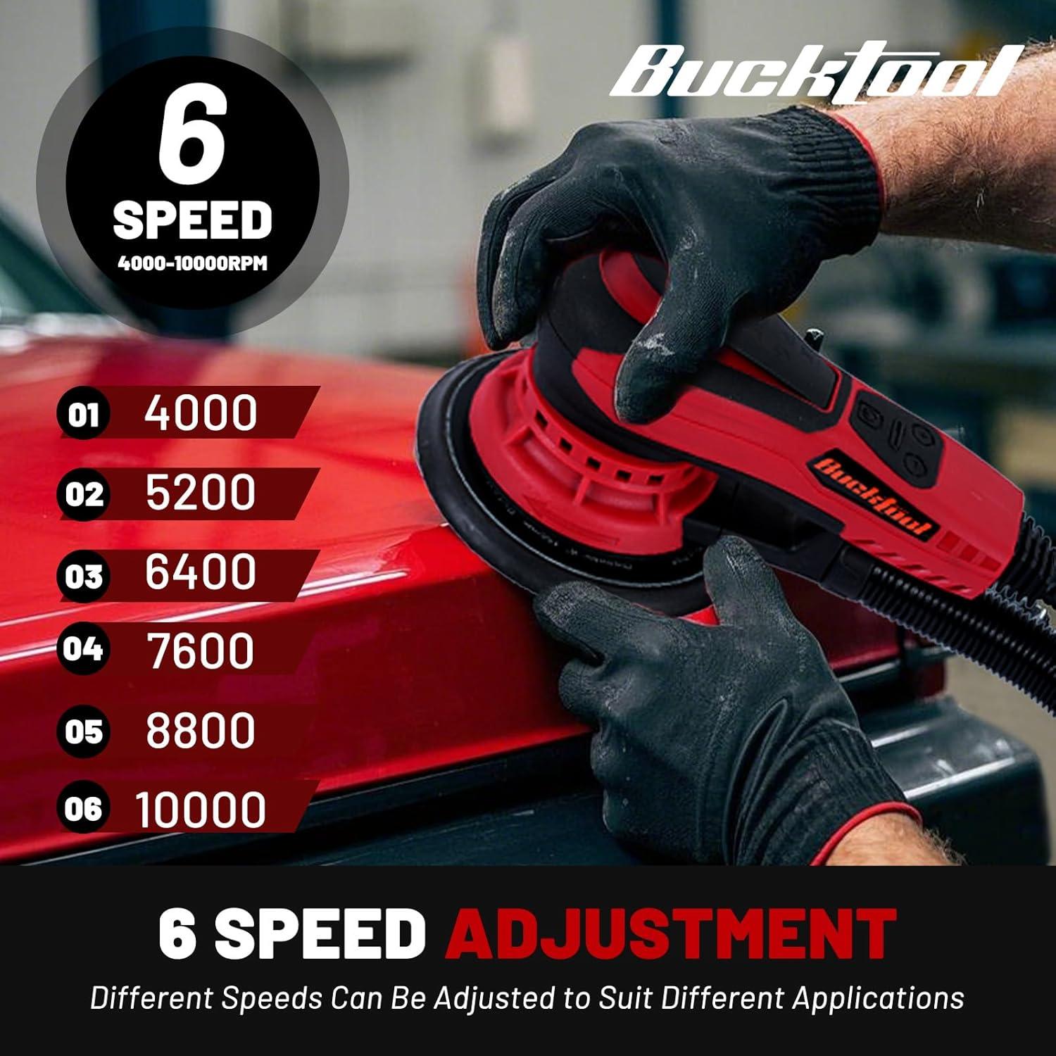 Lijadora Orbital Bucktool BK150VS 6" 3A Velocidad Variable