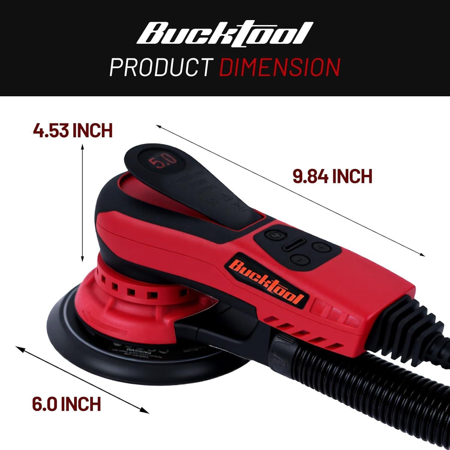 Lijadora Orbital Bucktool BK150VS 6" 3A Velocidad Variable