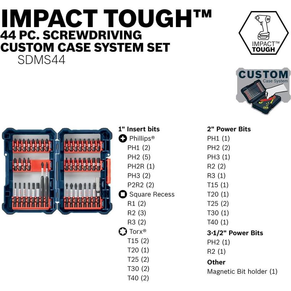 Juego de 44 Piezas de Destornilladores Bosch SDMS44